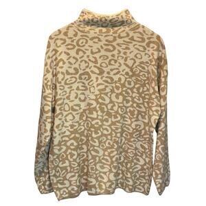 J. McLaughlin Animal Print Funnel Neck Sweater - size XL